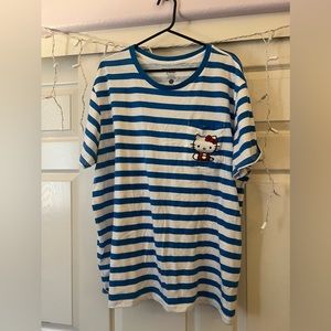 Sanrio Hello Kitty Blue and White Striped Shirt